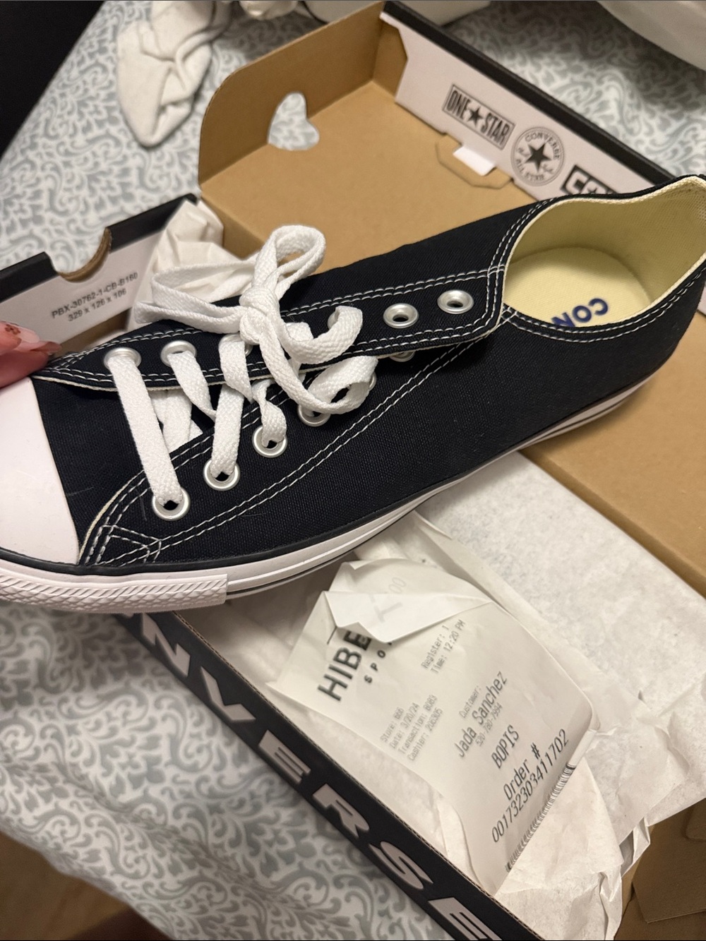 Converse Low-Top Canvas Sneaker in black and White - Picture 3 of 3
